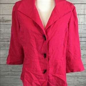 FRIDAZE COUTURE Pink LINEN CHIC TOP Blazer